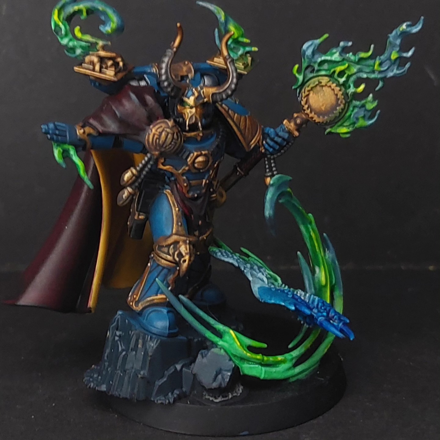 Warhammer 40K Thousand Sons sorcerer commission painted in New Zealand